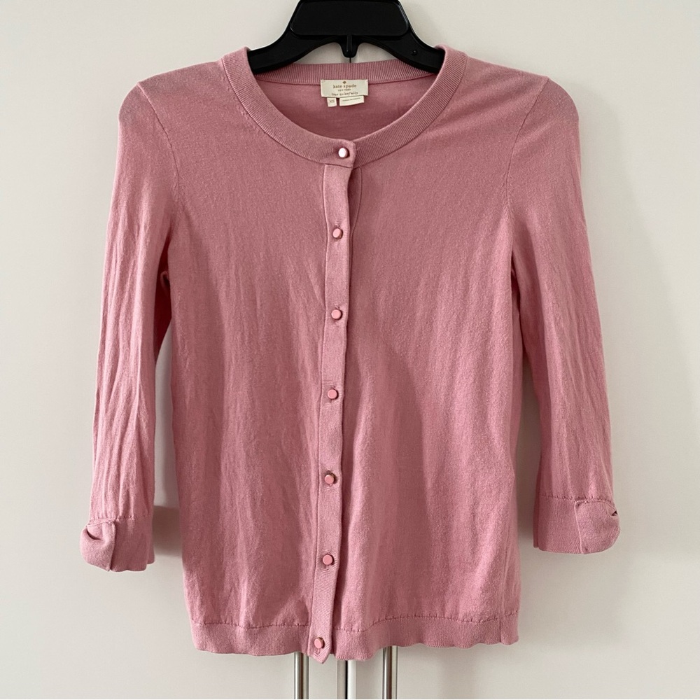 kate spade Pink Cropped Button-Front Cardigan